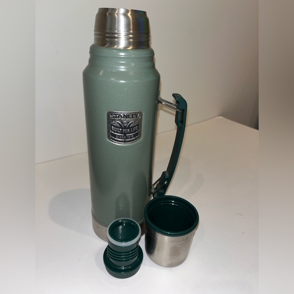 Stanley Thermos Green Steel 1.1 Qt Built For Life Rare Great - Picture 4 of 11